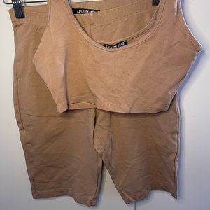Fashion Nova Nude Set Top & Bottom S